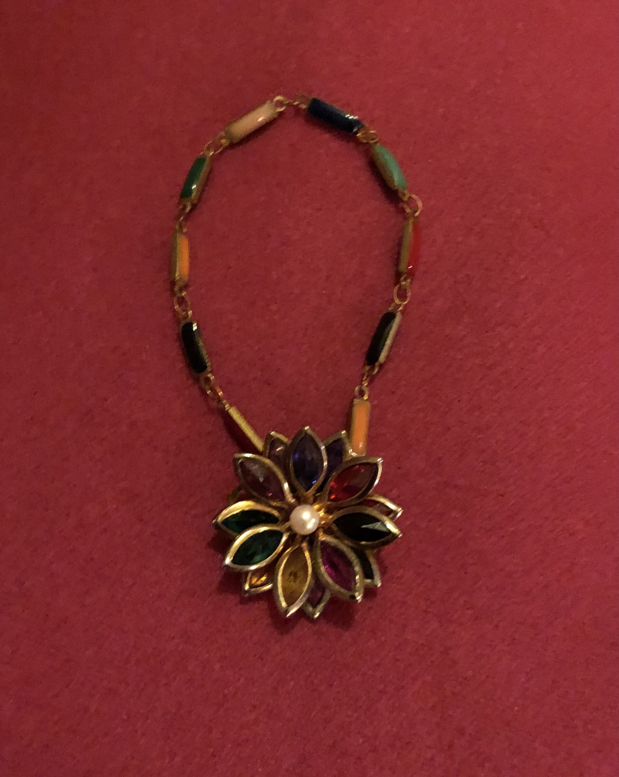 Multicolor flower ornament