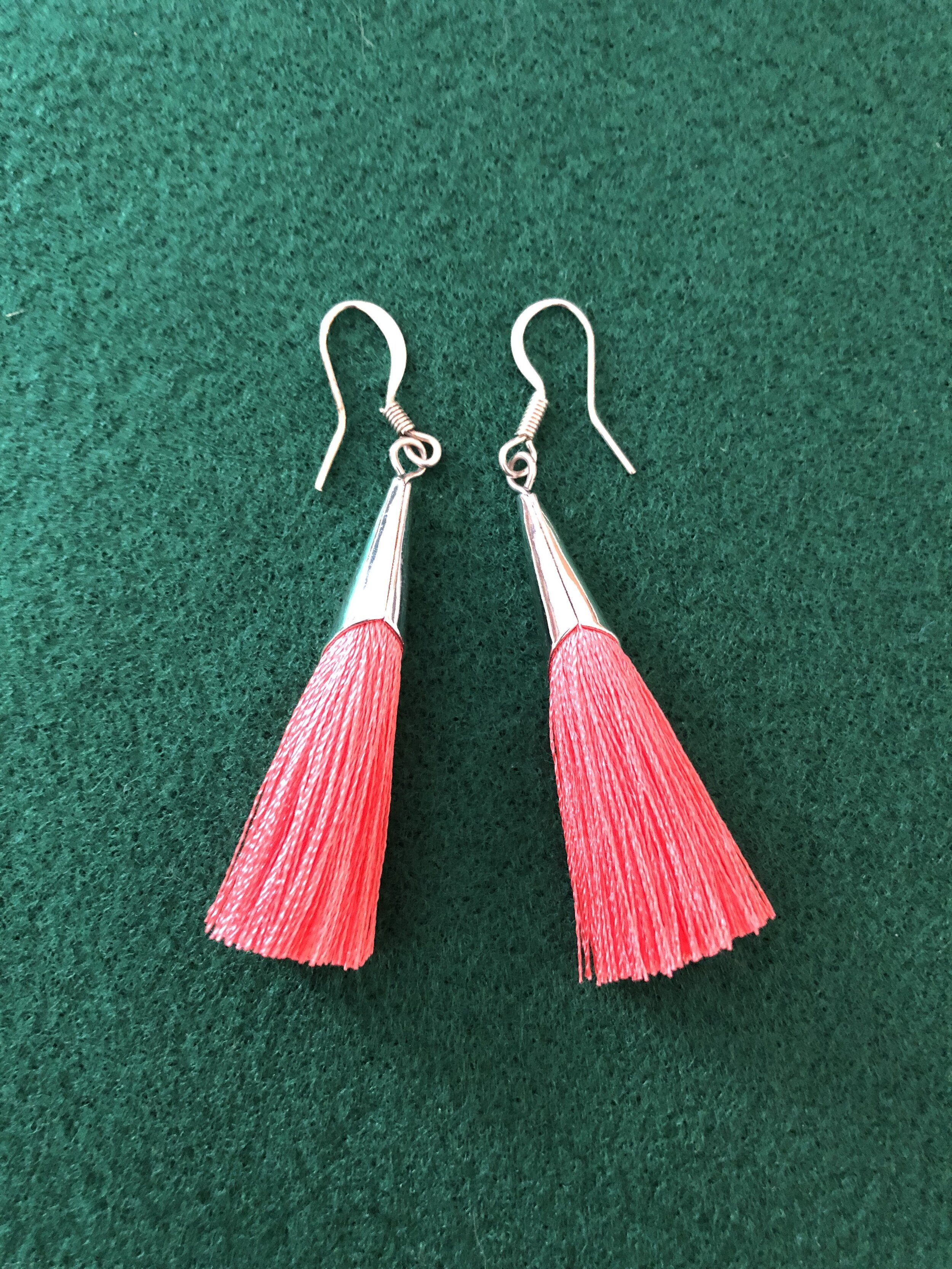 Red tassel earrings