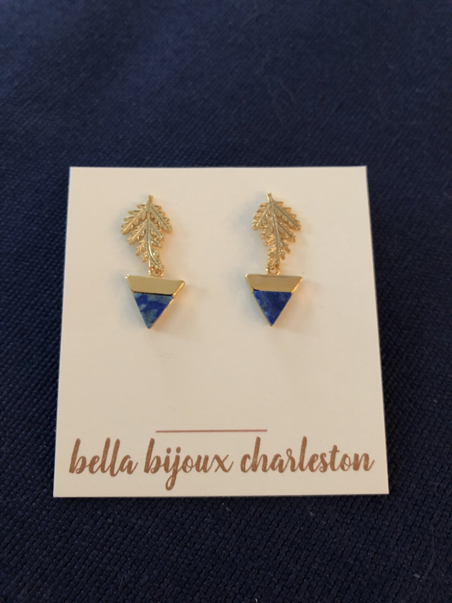 Branch and blue earrings