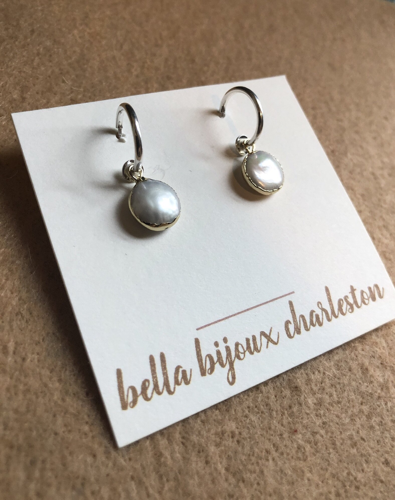 Sterling and pearl post earrings
