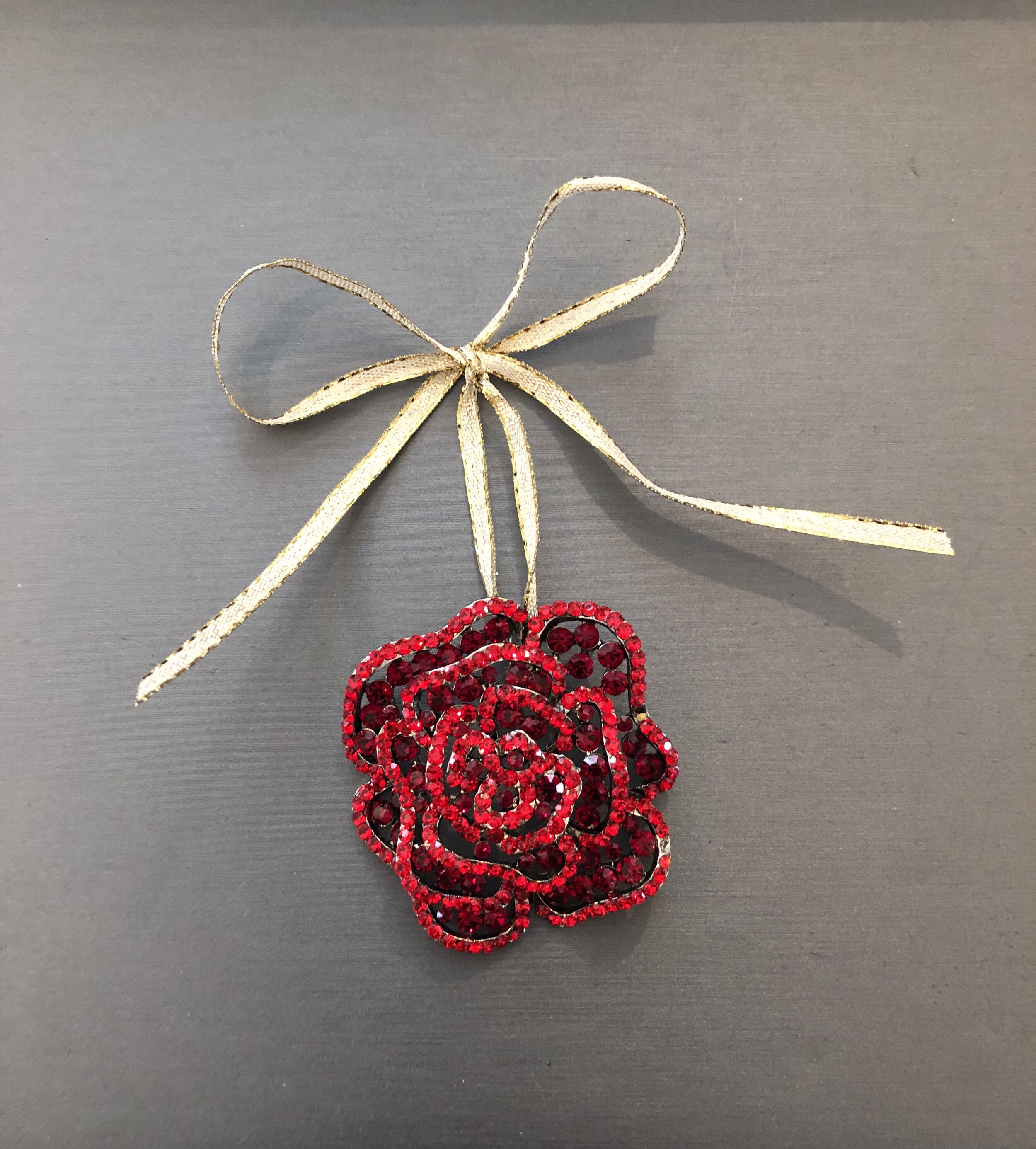 Red sparkle rose ornament