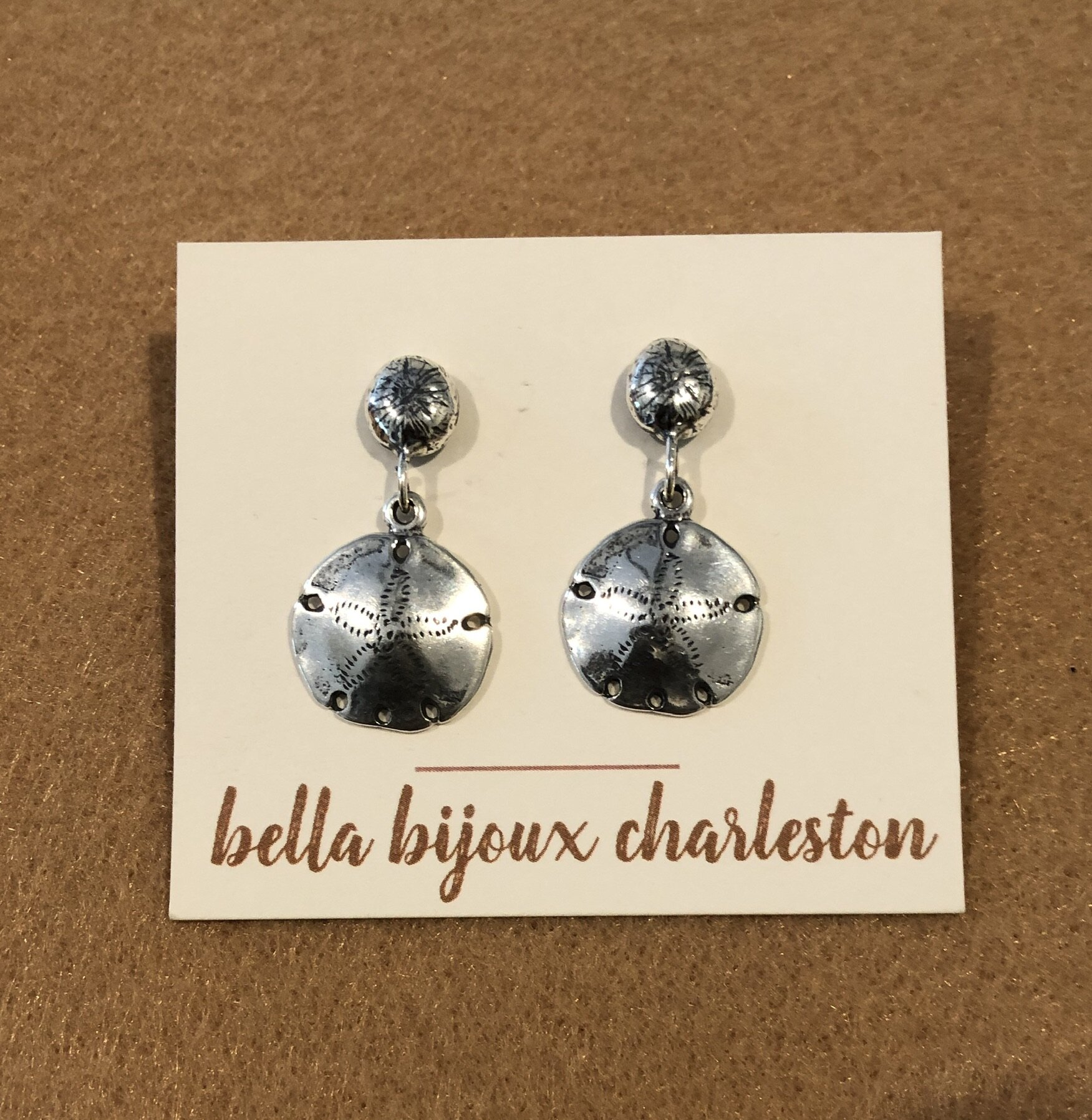 Sterling sand dollar earrings