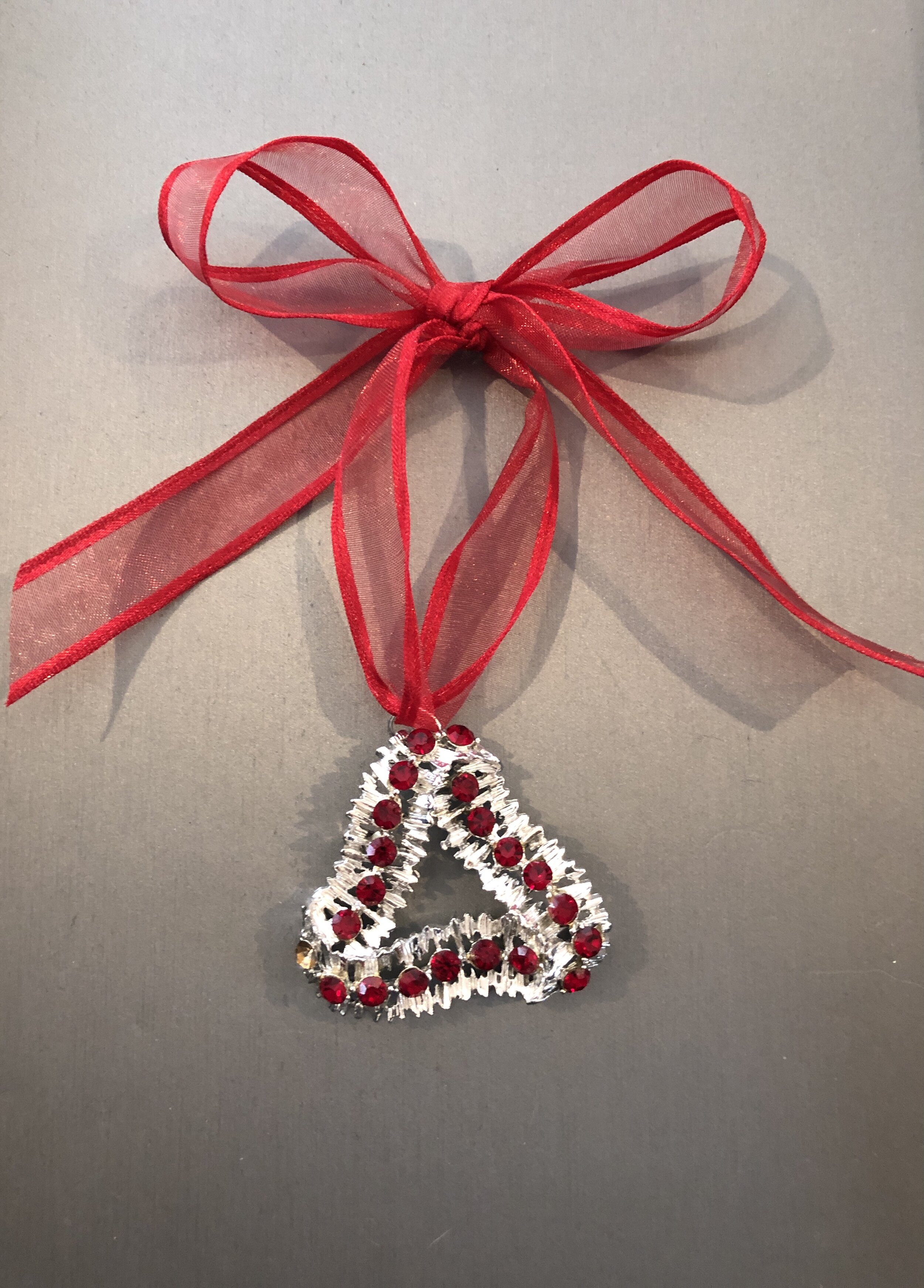 Red and white sparkle ornament