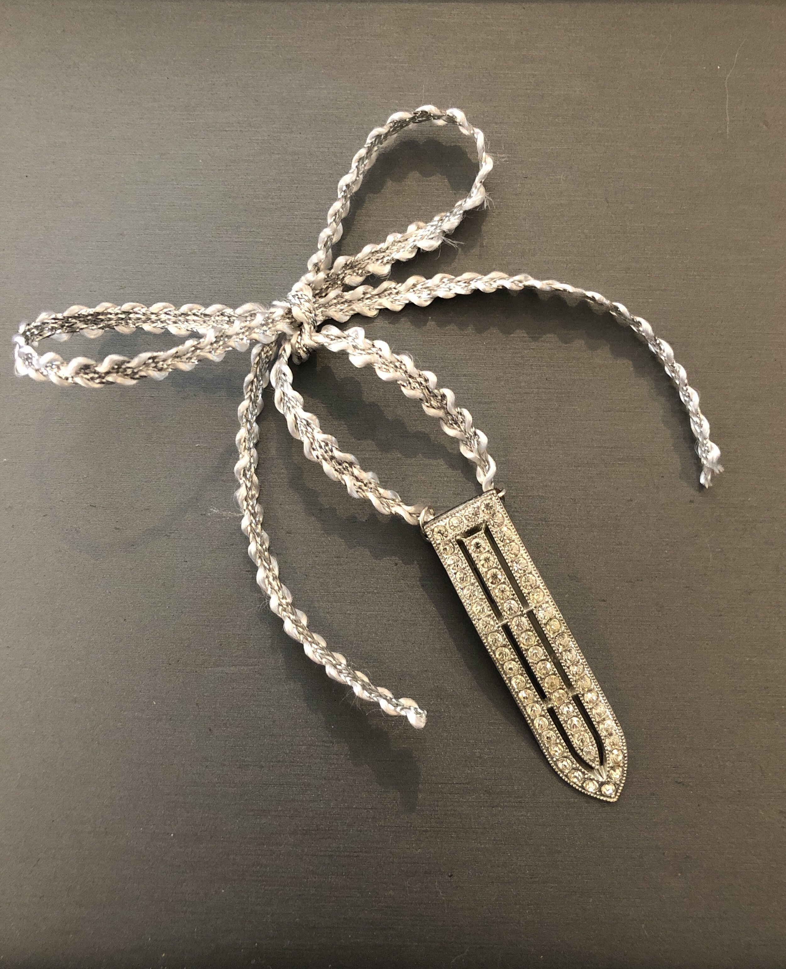 Silver rhinestone ornament