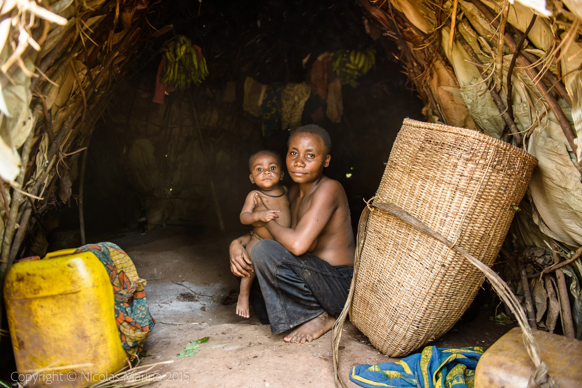 Baka pymys of the equatorial rainforest. Cameroon.