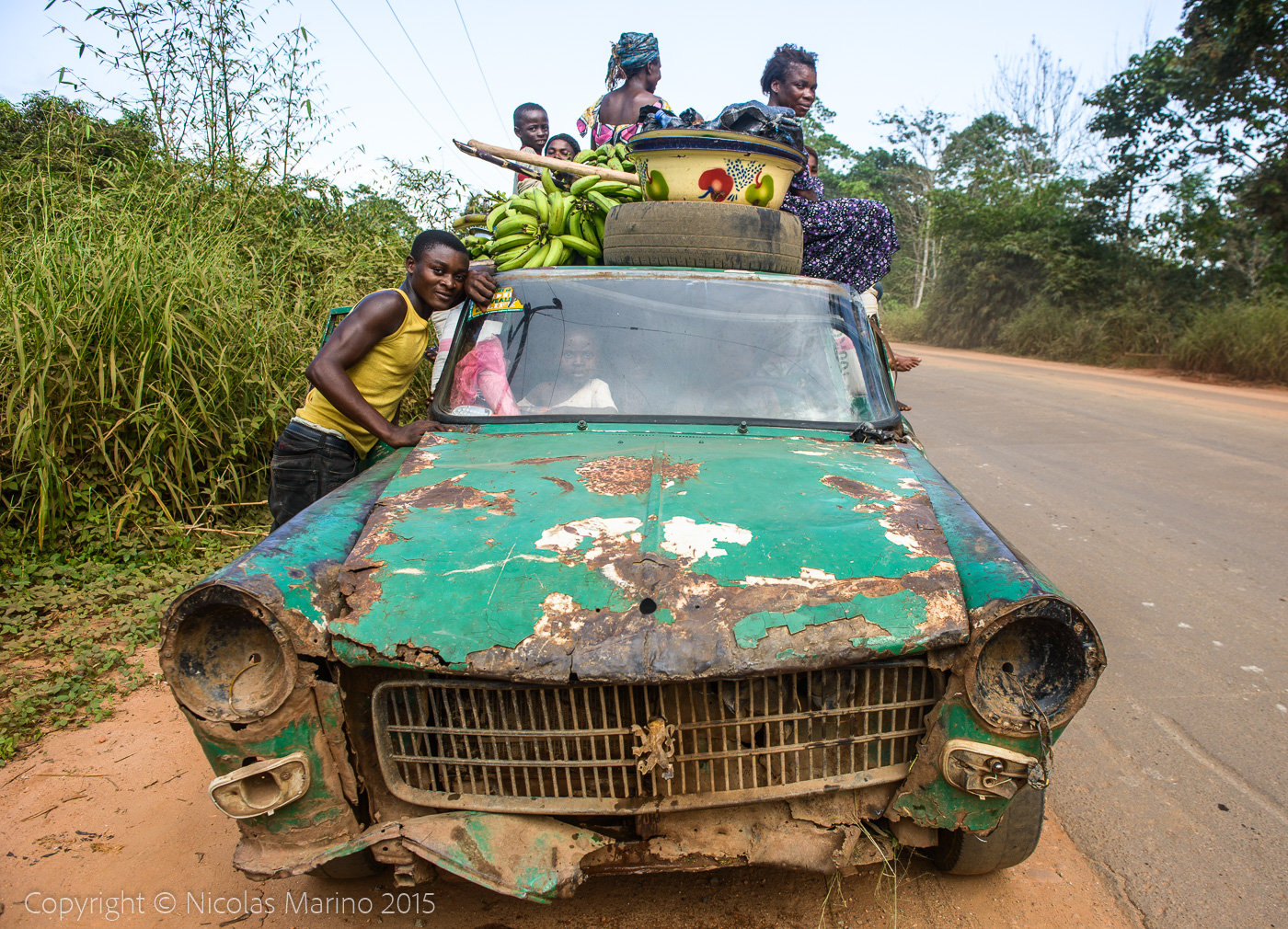 An old Peugeot 404 used as taxi. Nigeria
