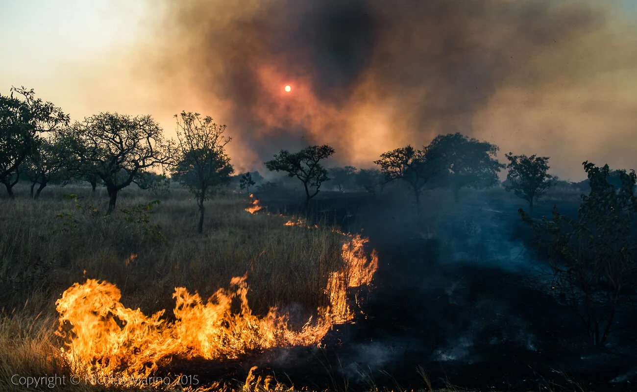  A fire in northern Ghana. 