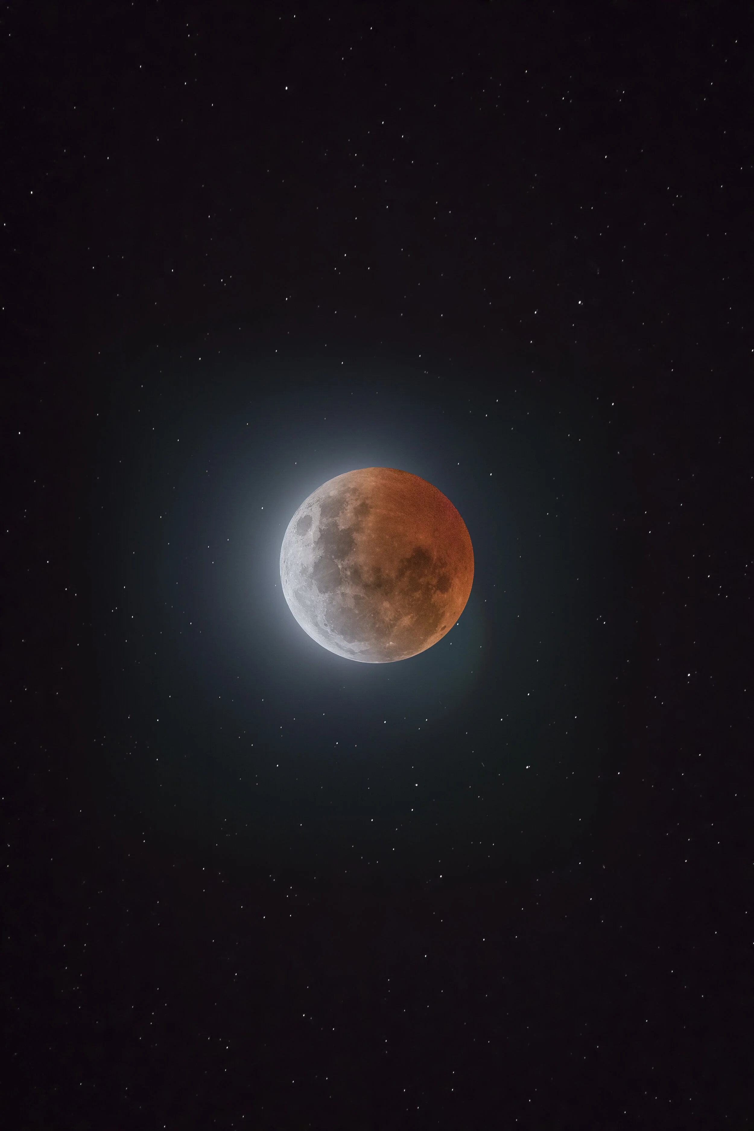 Total lunar eclipse with the moon appearing red