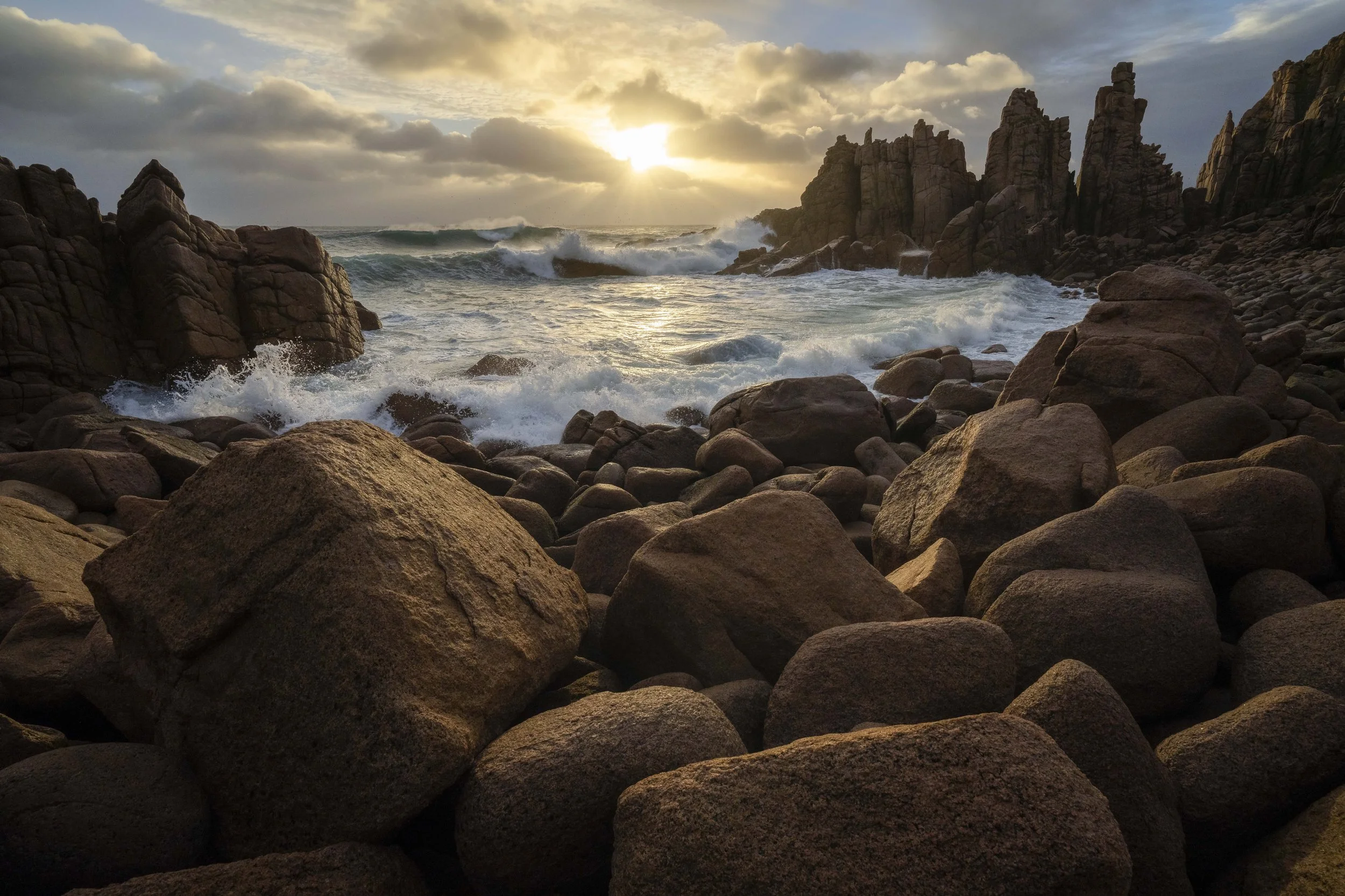 "Sunset over The Pinnacles at Cape Woolamai, Victoria