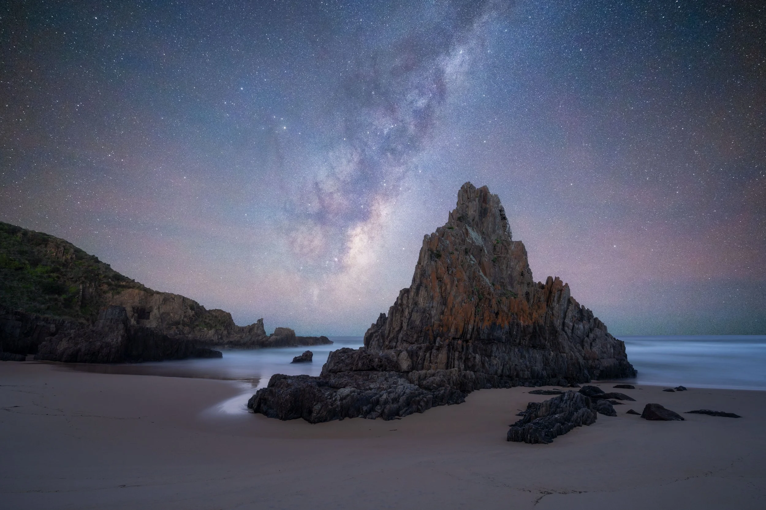 Milky Way galaxy over Eurobodalla coastline, New South Wales