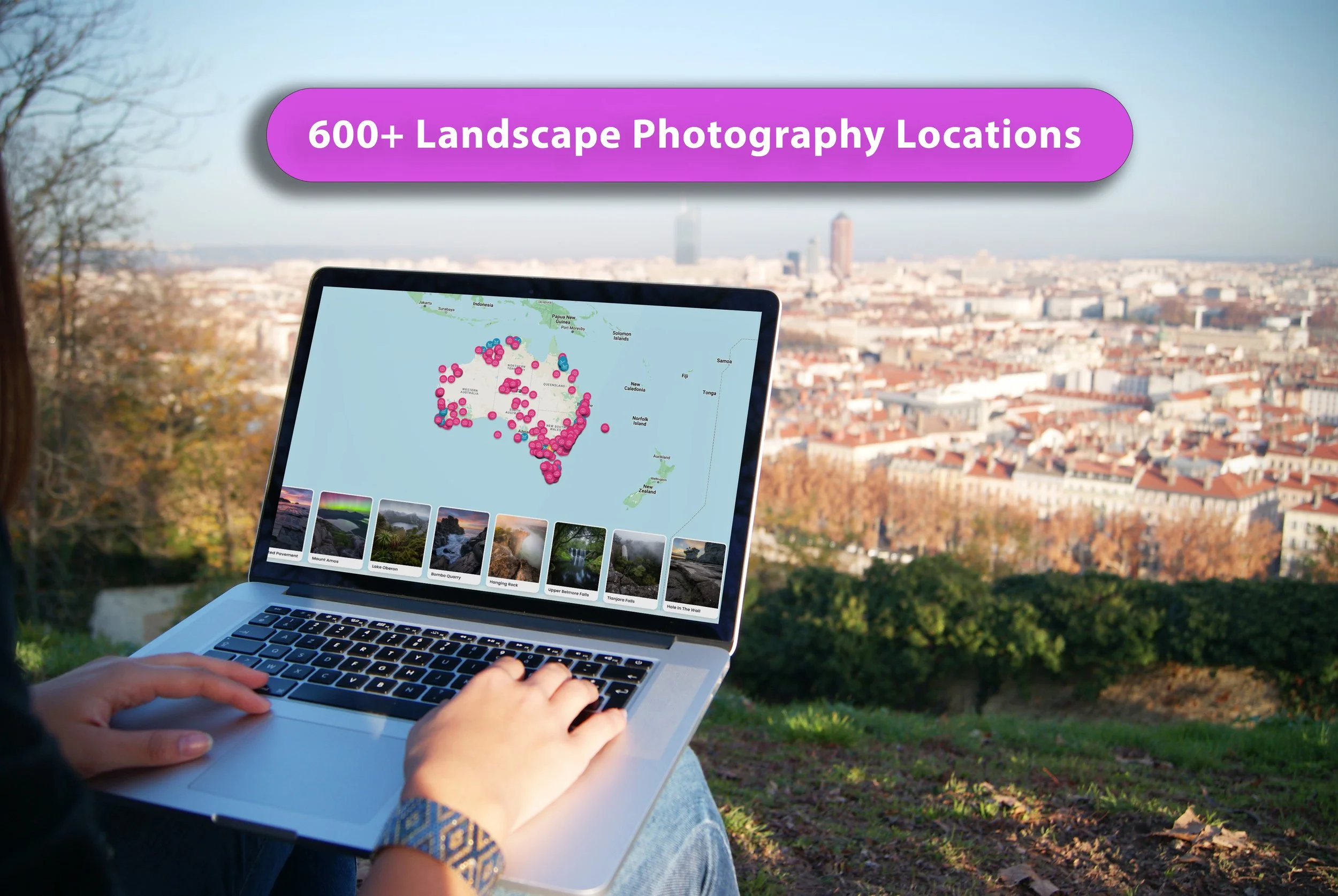 Laptop mockup showing Samuel Markham photography website