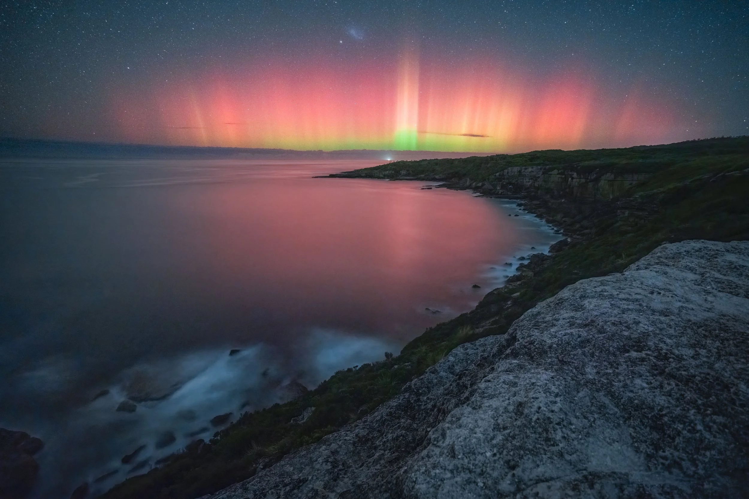 Aurora australis over Jervis Bay, New South Wales