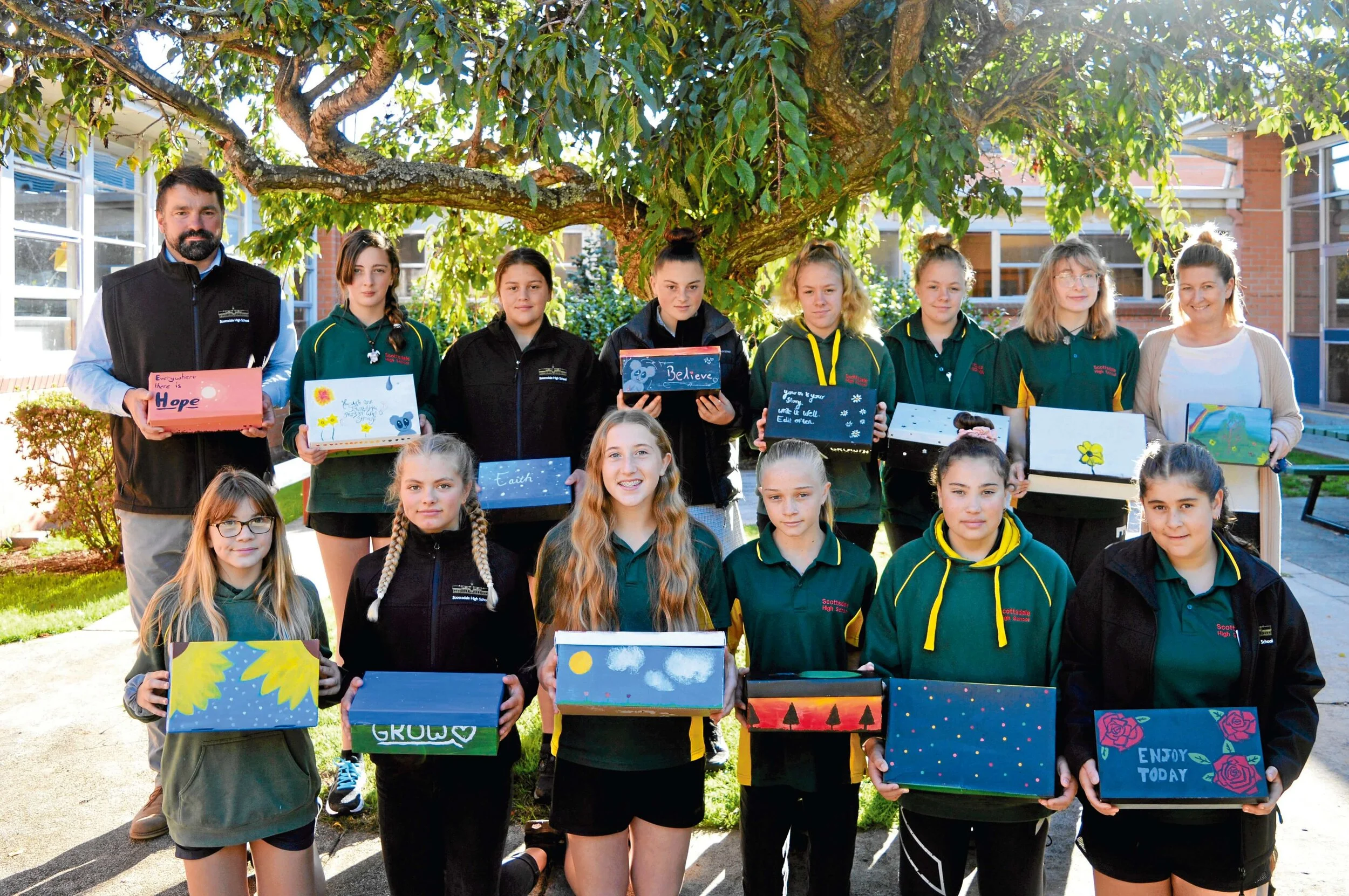 Students' colourful care packages
