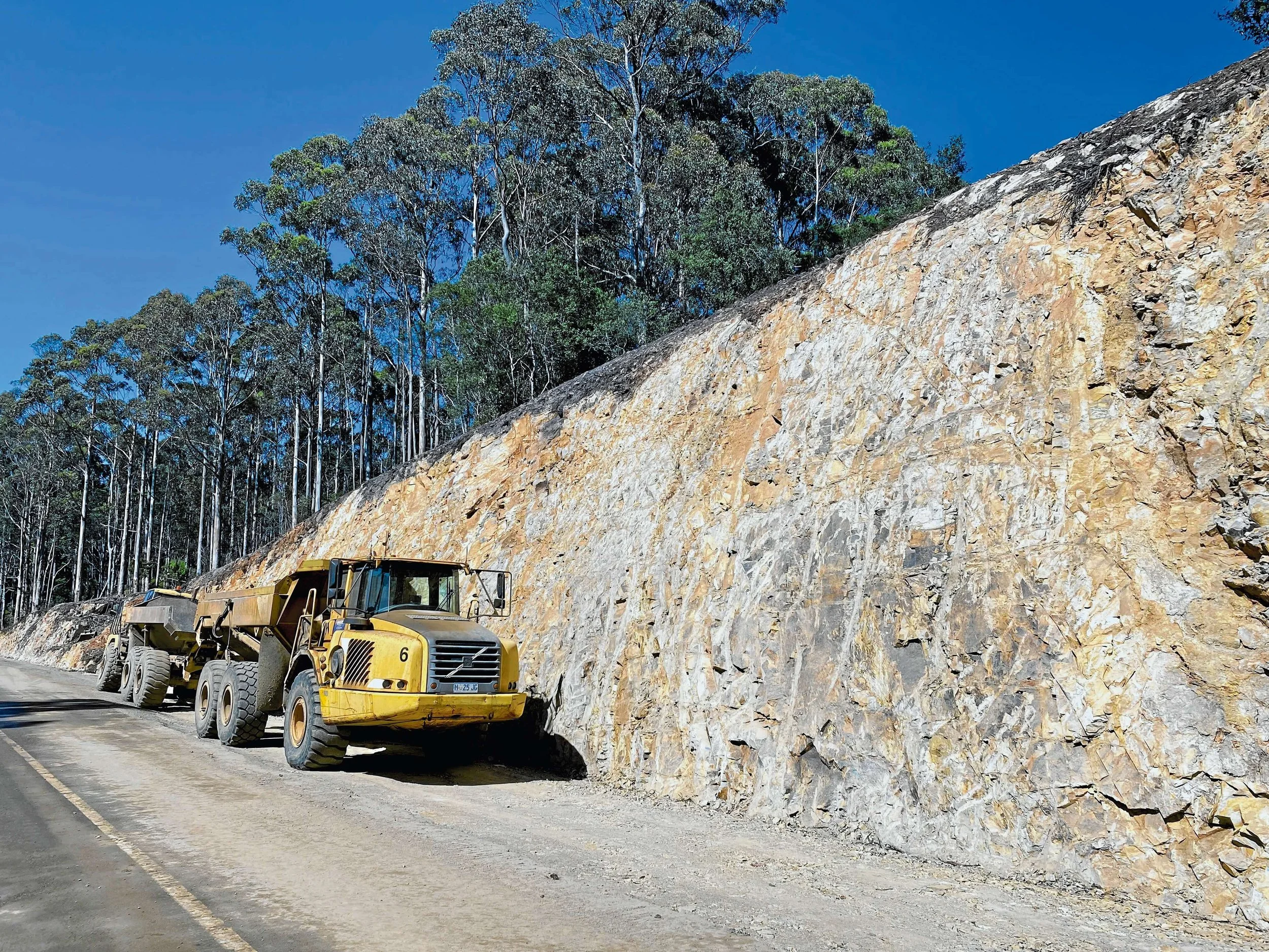 Mass amounts of rock removed