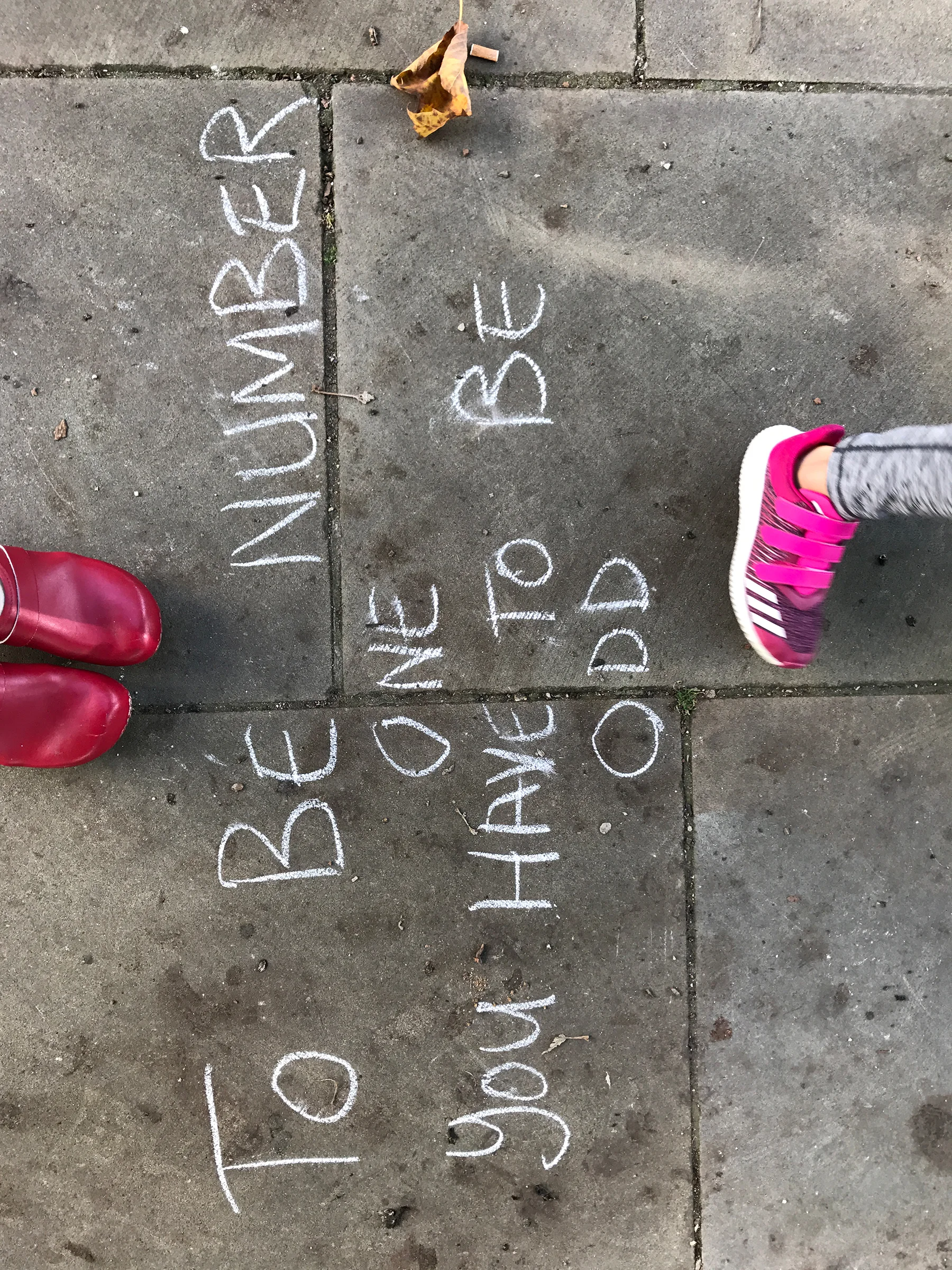 Chalk graffiti in Camden.