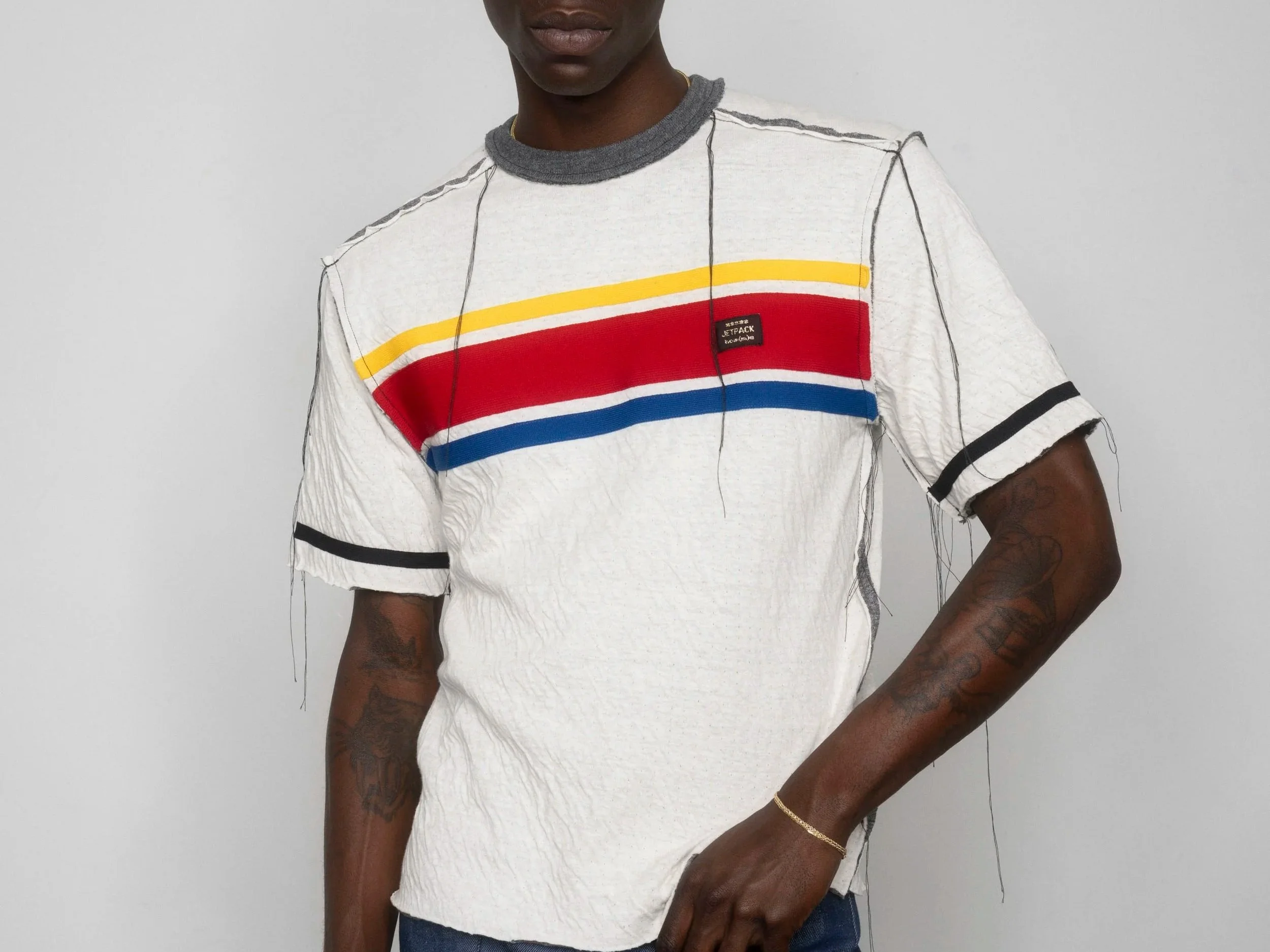 Deconstructed SPORT striped TSHIRT