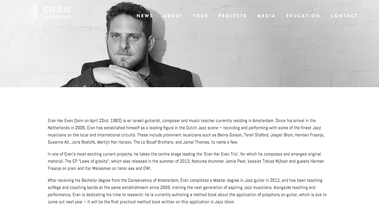 Biography page