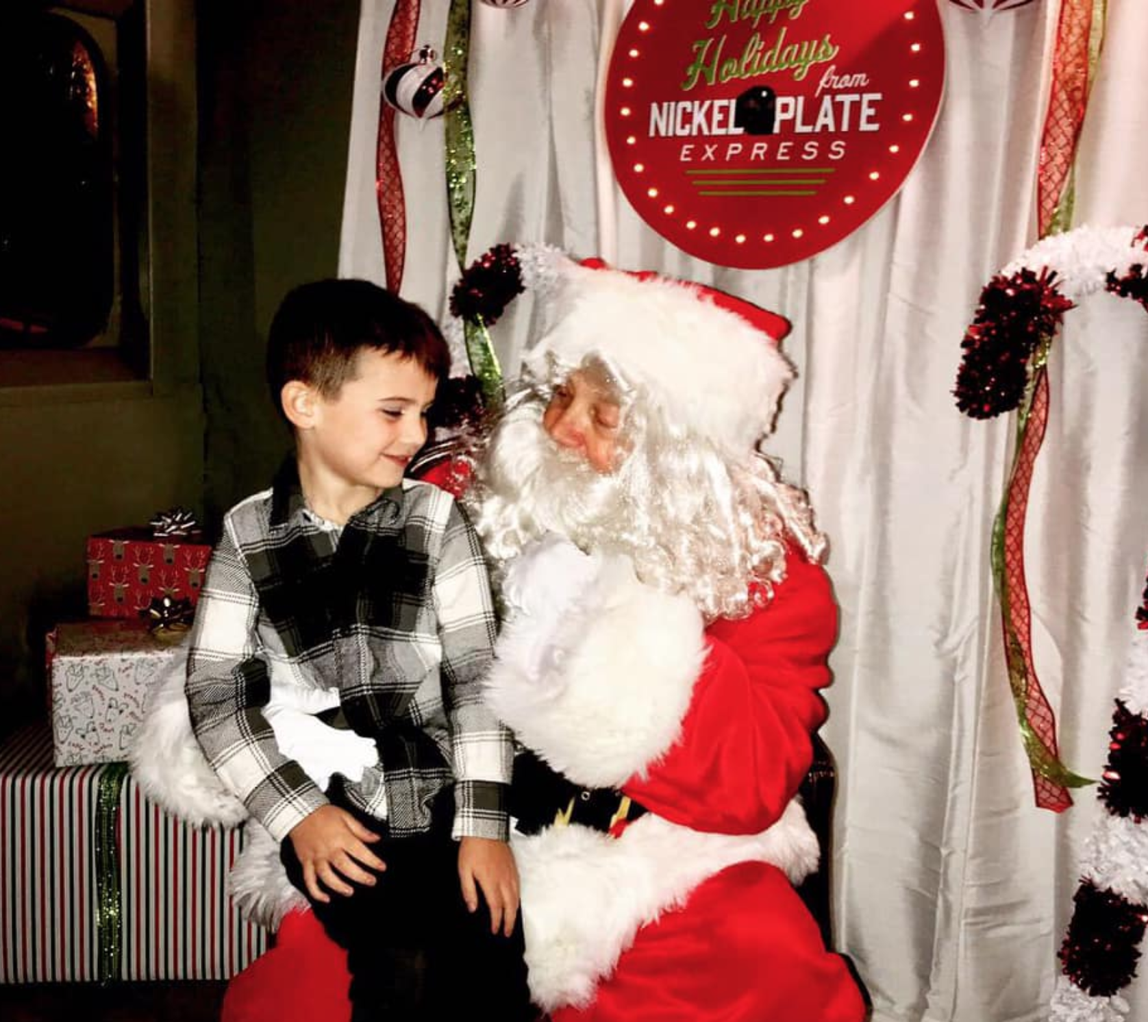 Visit with Santa in the little red caboose!