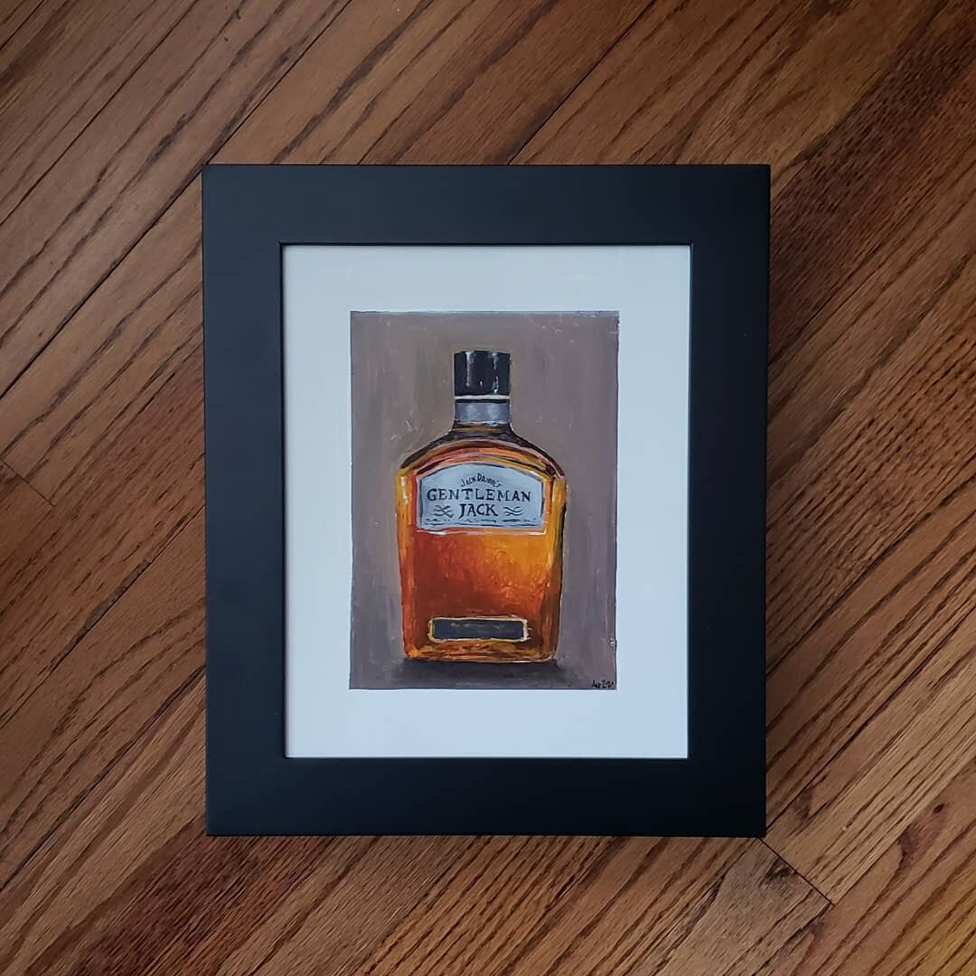 a gentleman's drink. swipe for a timelapse. 

I'm more of a @fourrosesbourbon guy, but you can't deny @jackdaniels_us has a good thing going with this variety. 

I'll be sharing a few other paintings from the holiday commissions over the next week be