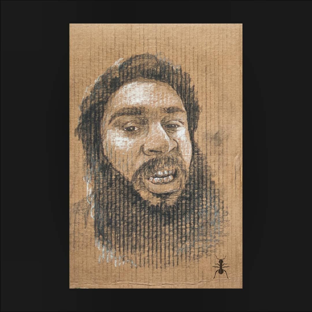 from the archive:

I did these charcoal and chalk portraits on the cardboard I used to lay down as a breakdancing mat. too old for that reference? 

nah, it was actually from the boxes of paper reams in the trash at @staples 

at the time @flatbushzo