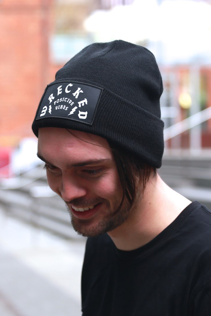 SITG Black, Beanie — Wrecked Clothing Positive Vibes