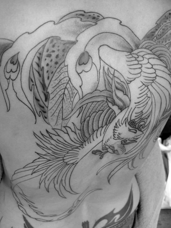 Phoenix Tattoo Back Piece Session two