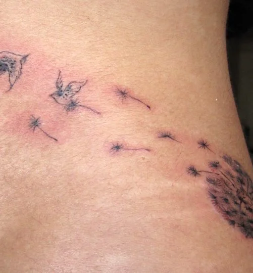 Flying Birds & Dandylion Tattoo