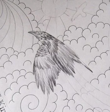 Raven Tattoo Sleeve Study