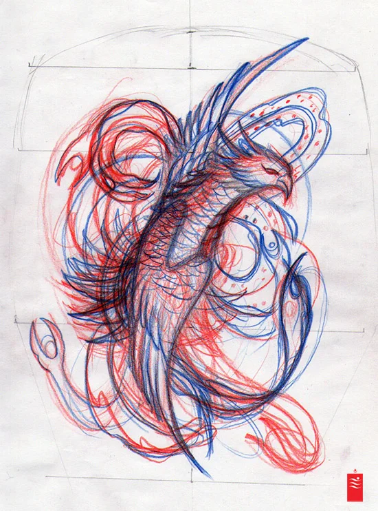 One Point Phoenix Tattoo Study