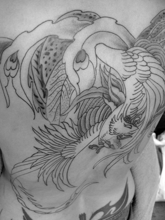 Phoenix Tattoo Back Piece Session two — Yoso Tattoo - Japanese Tattoo - 刺青  宮崎市
