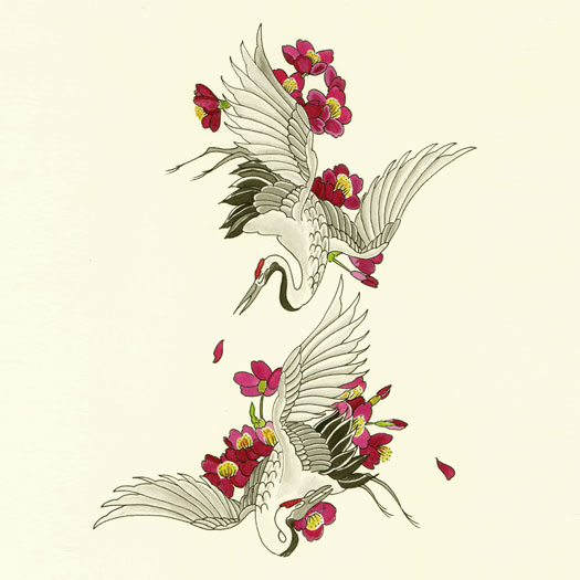 Japanese Crane Traditional Tattoo Flash Art Print  Etsy