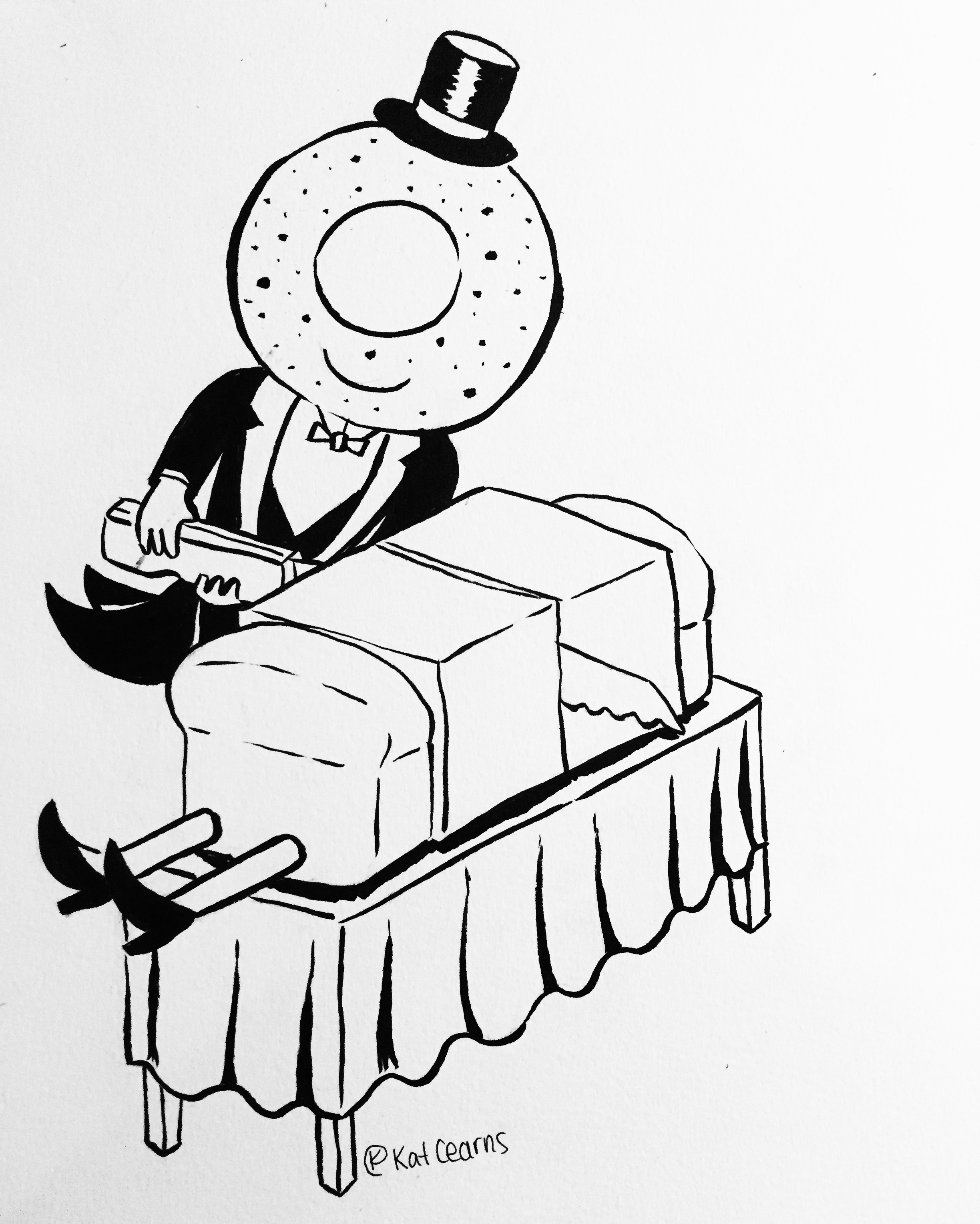 Everything Bagel Bill Cuts Betty Bread in Half