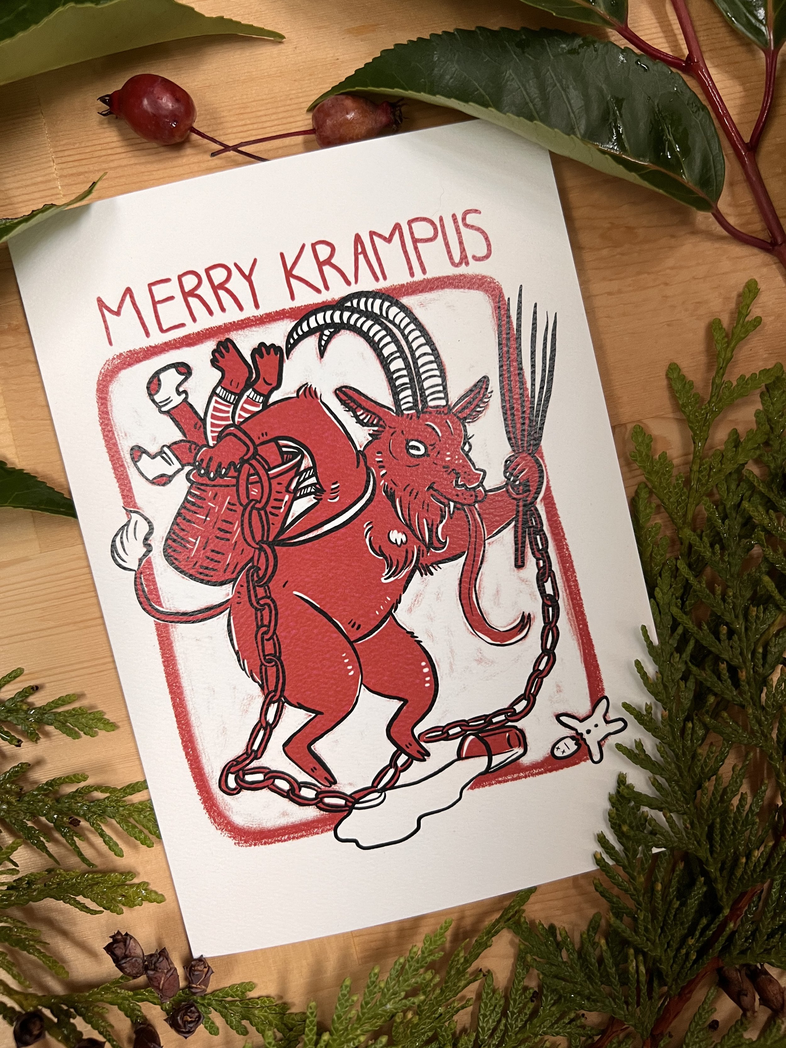 Krampus 5"x7" Holiday Art Card