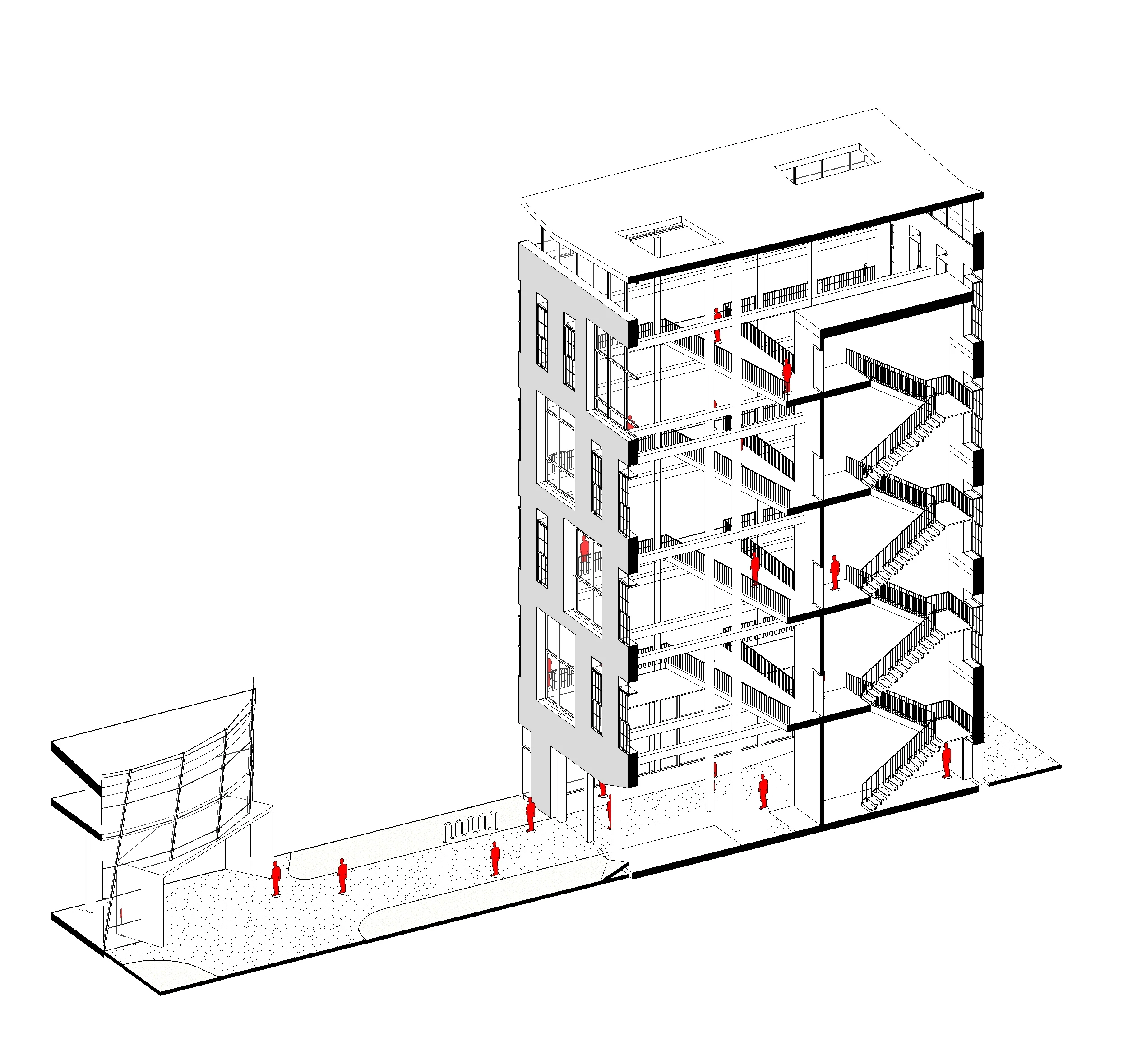 MILL ATRIUM SECTION - OOMBRA ARCHITECTS ©