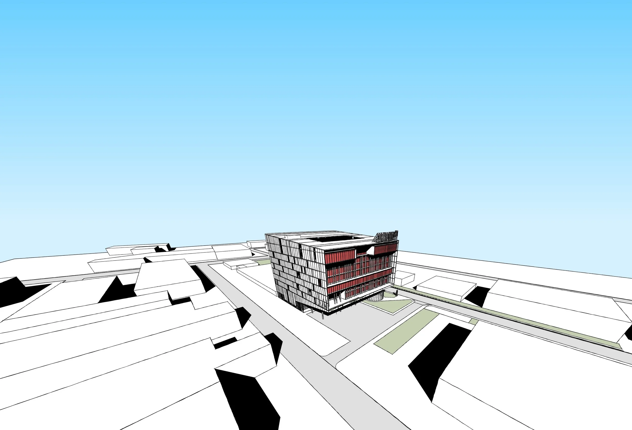 ABOVE CENTER COURTYARD - OOMBRA ARCHITECTS ©