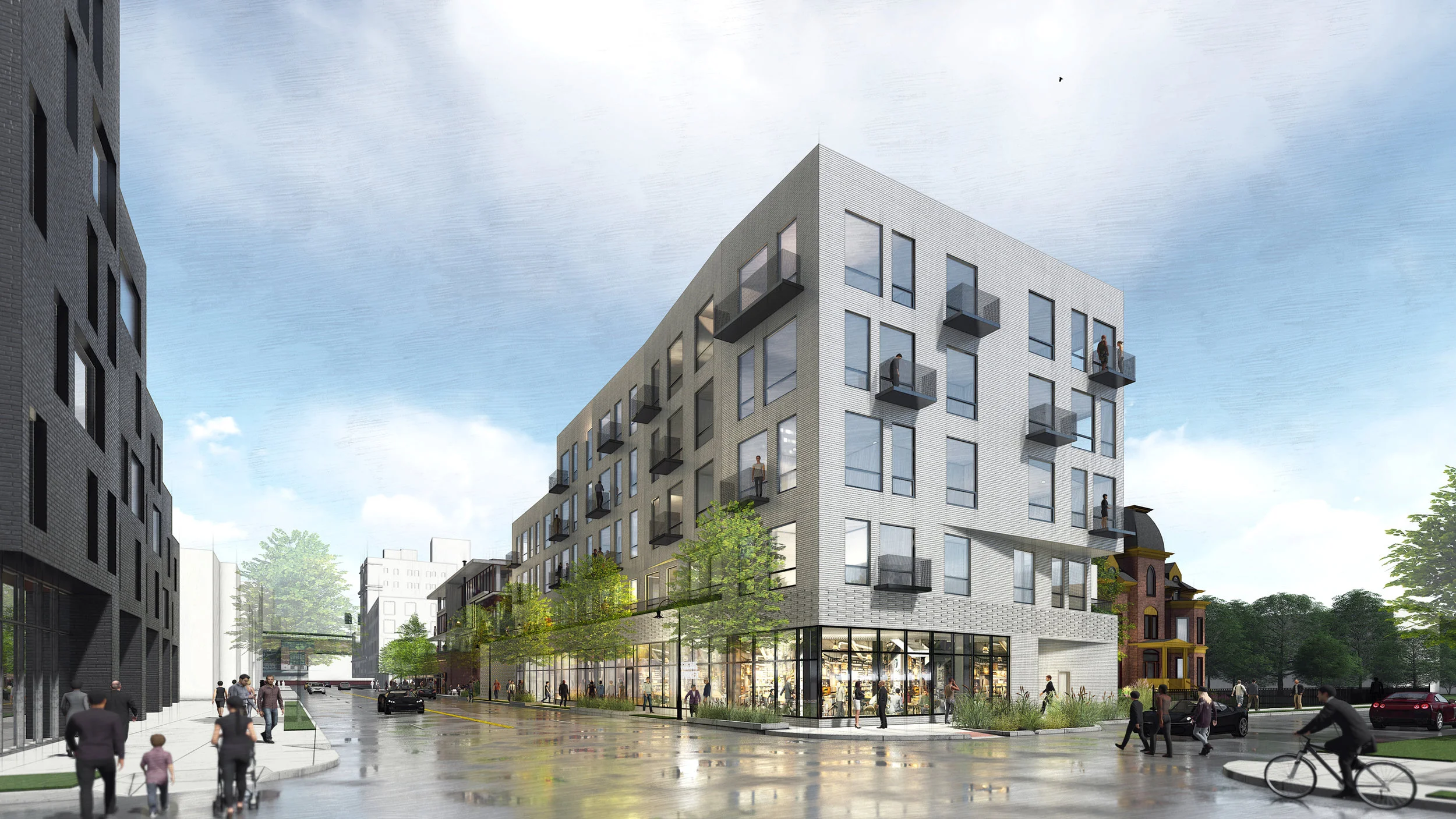 JOHN R STREET VIEW LOOKING SOUTH - OOMBRA ARCHITECTS ©
