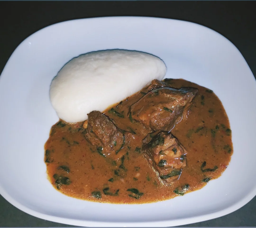 Goat Meat Ogbono soup w Pounded yam