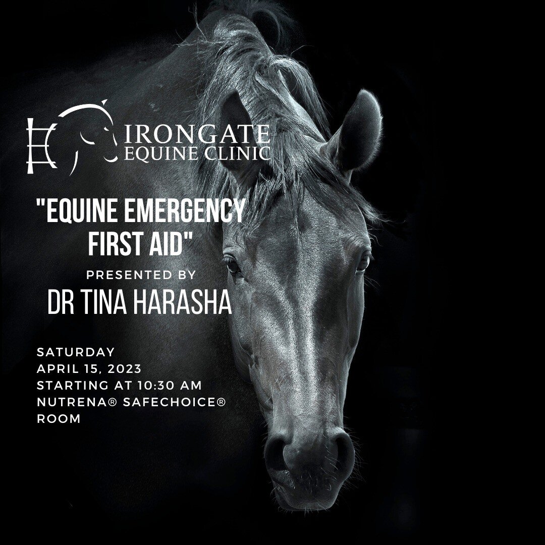 Stop by tomorrow and say hi to Dr Harasha and learn about Equine Emergency First Aid