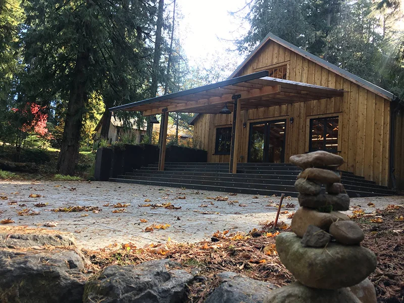 Newly built dining hall, Camp Colton, 2017