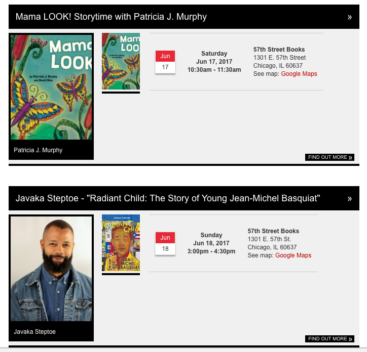 Another warm welcome, engaging "Mama, LOOK!" story time, and special visit with Caldecott Medalist, Javaka Steptoe! 
