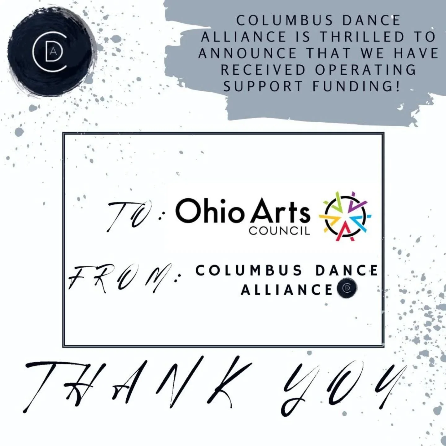 CDA is thrilled to announce that we have received Operating Support funding  to continue our work here in Columbus. 

We would like to express our gratitude to the Ohio Arts Council @ohioartscouncil as well as  Governor Mike DeWine @govmikedewine , L