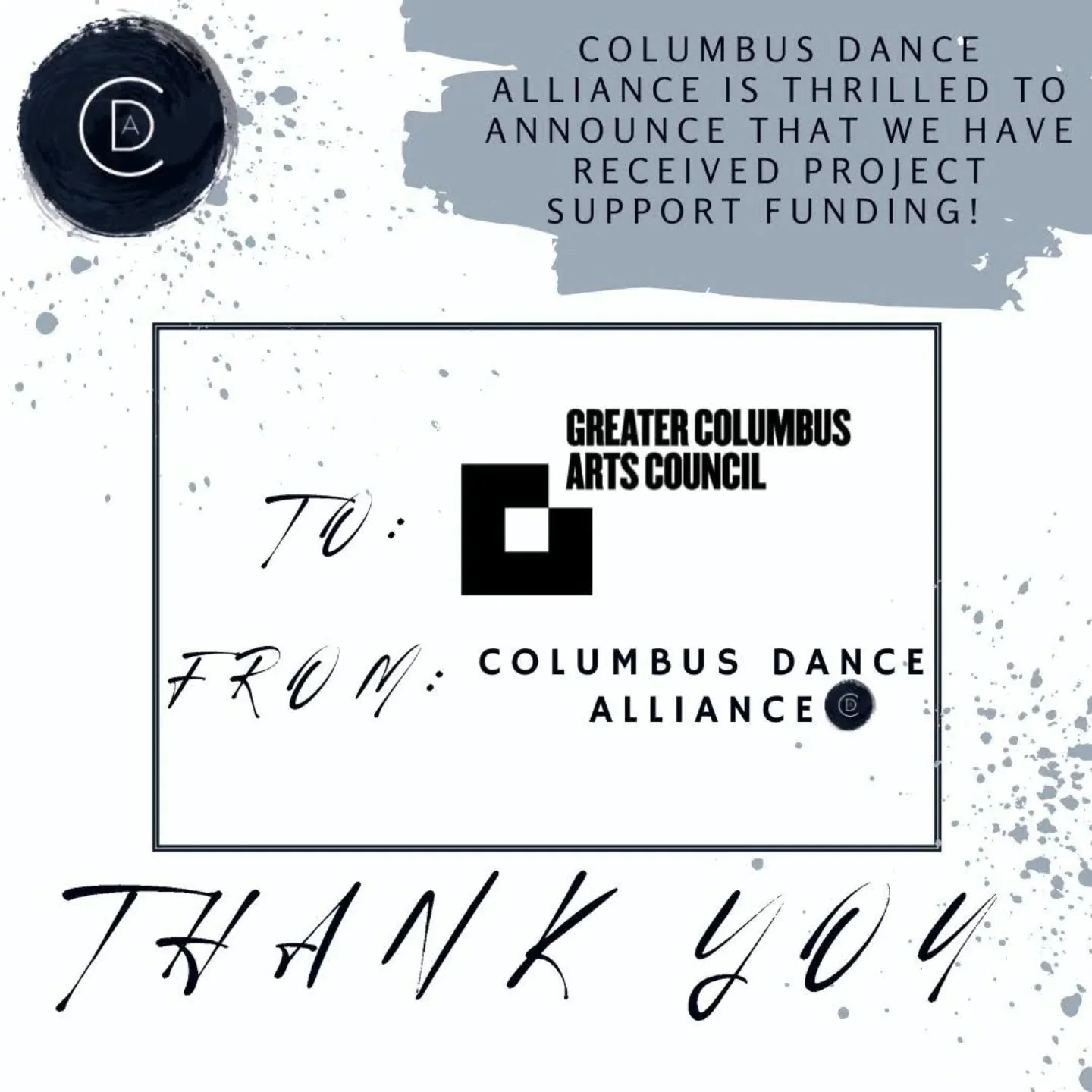 CDA is thrilled to announce that we have received Project Support funding for our &ldquo;Dance @ the Market&rdquo; programming.

We would like to express our gratitude to the Greater Columbus Arts Council and the Columbus City Council @columbuscityco