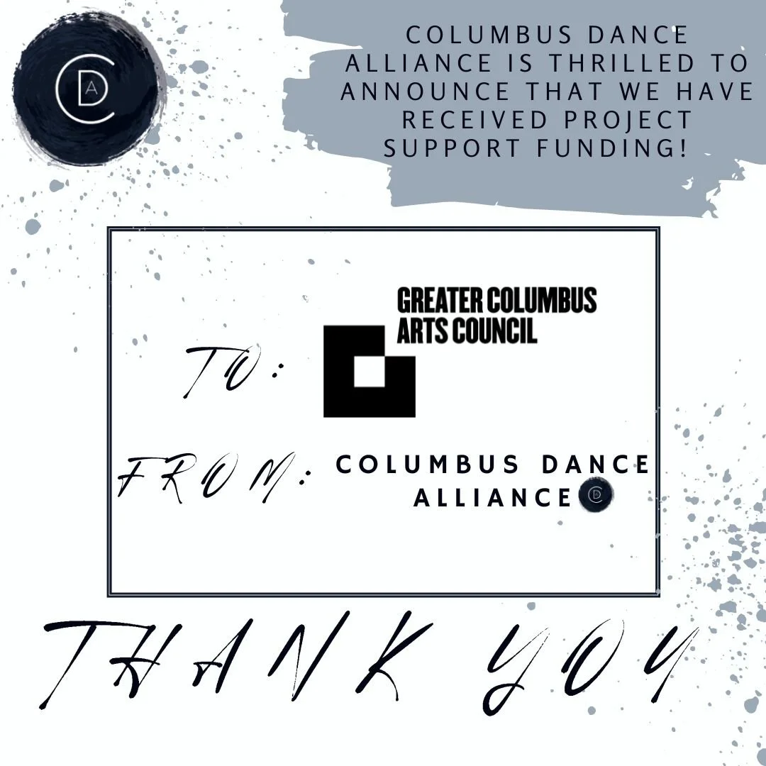 CDA is thrilled to announce that we have received Project Support funding for our &ldquo;Dance @ the Market&rdquo; programming.

We would like to express our gratitude to the Greater Columbus Arts Council @gcac_cbus and the Columbus City Council @col