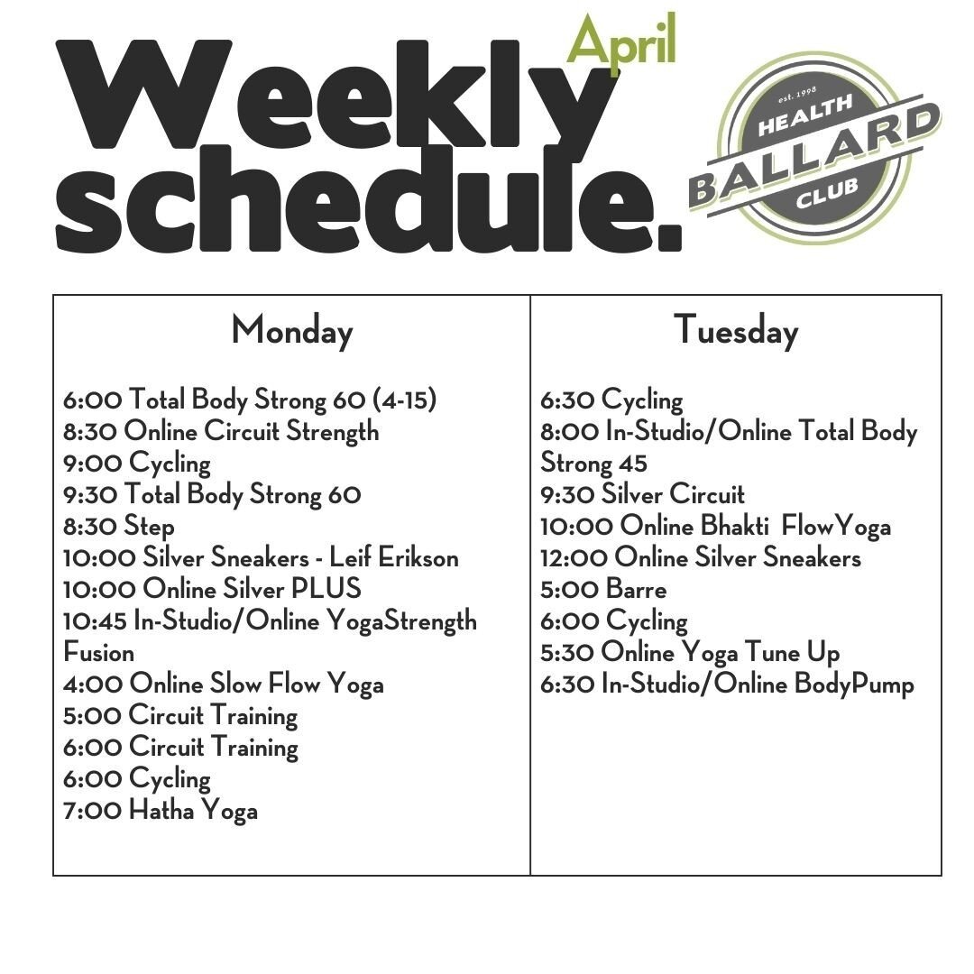 April Schedule⁠
⁠
I see a new 6:00 am class starting April 15!⁠
⁠
#mentalhealth #lifestyle #healthyliving #yogi #fitness #gym #wellness #selfcare #workout #healthy#strength #health #fitnesslifestyle #strengthtraining #exercise #spinclass #cycling #ca