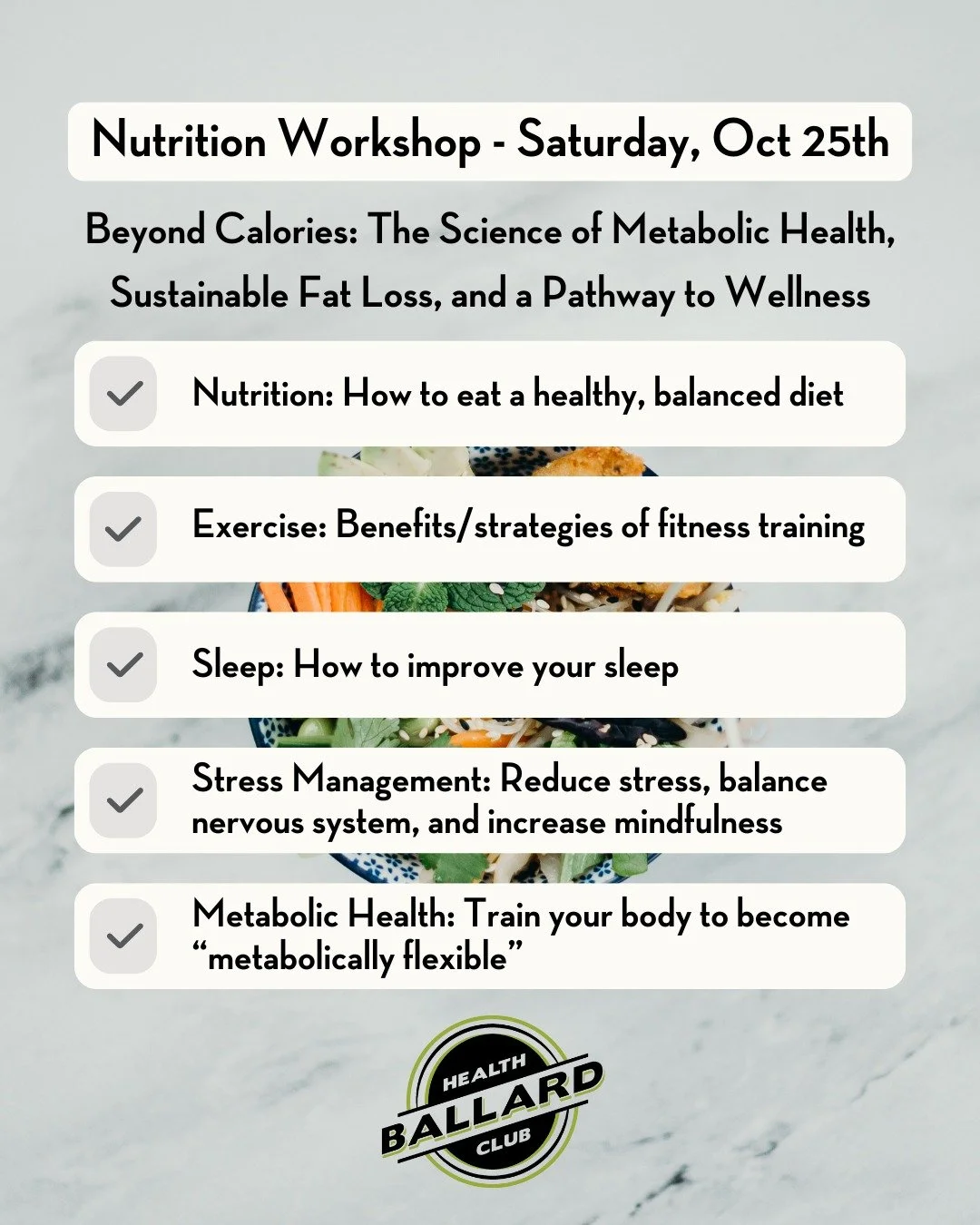 Unlock the science of metabolic health with Brenda Savage at BHC!

Join our NASM Certified Nutrition Coach &amp; Trainer on Oct 25, 1:00-2:30 PM, for 'Beyond Calories: The Science of Metabolic Health, Sustainable Fat Loss, and a Pathway to Wellness.'