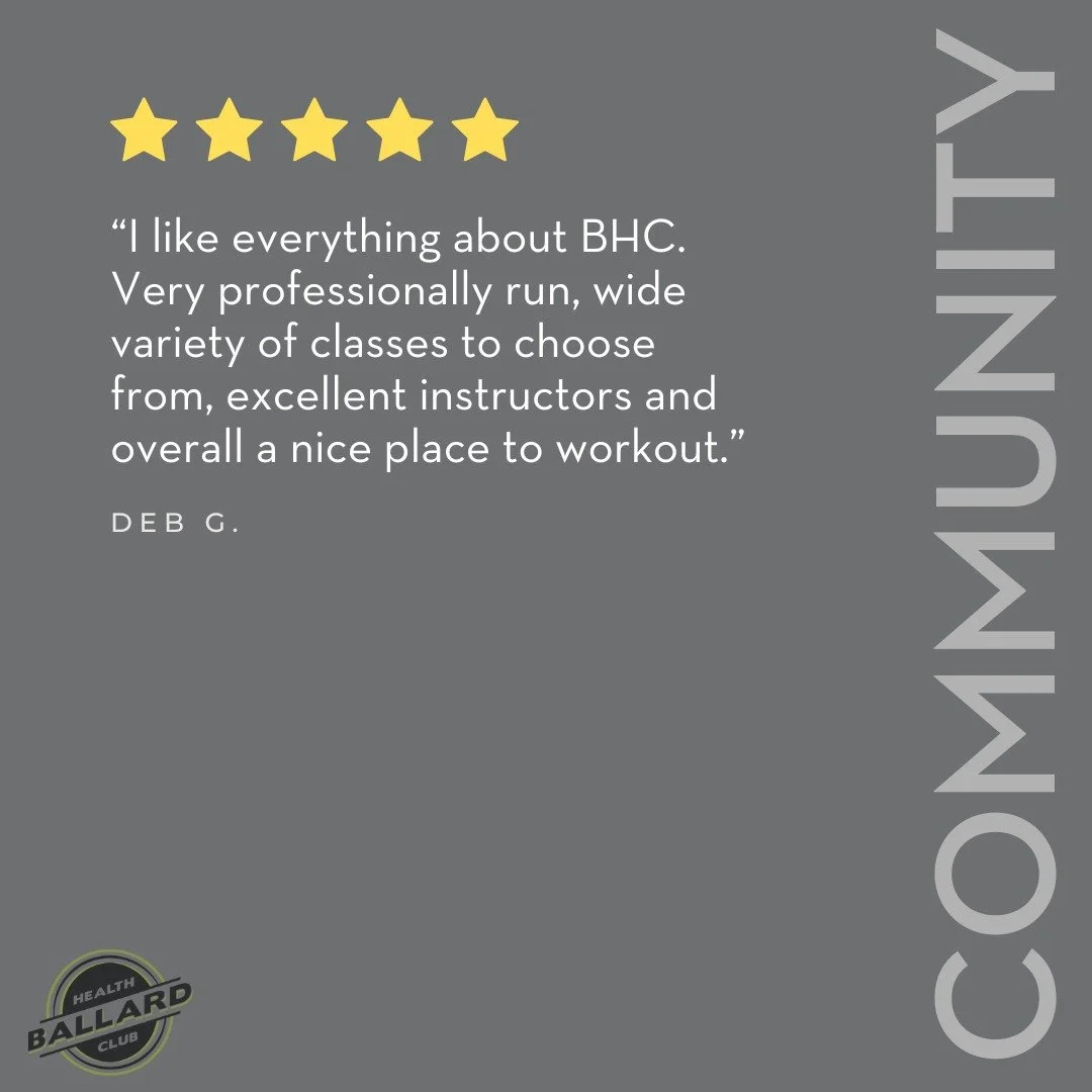 Our members and visitors are loving Ballard Health Club! Swipe through these amazing reviews highlighting our diverse classes, top-notch equipment, welcoming vibe, and awesome instructors. Big thanks to our community&mdash;couldn&rsquo;t do it withou