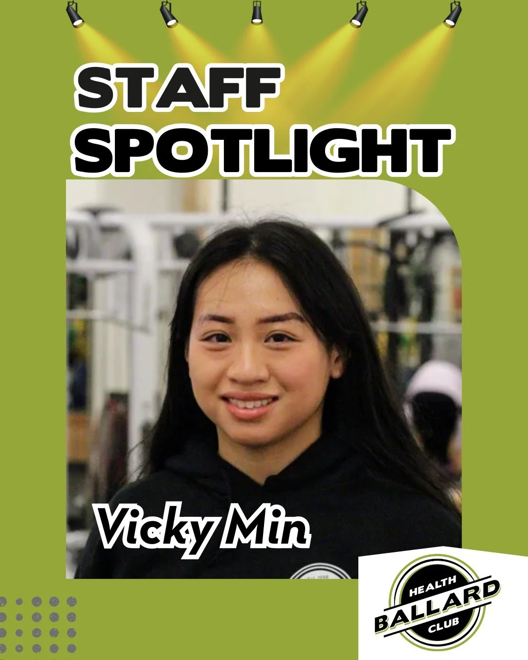 Vicky Min is a Certified Personal Trainer at BHC.

Q: What do you love most about being a personal trainer?
A: I love helping people achieve their fitness goals! Seeing people striving and growing to become a stronger, better version of themselves in
