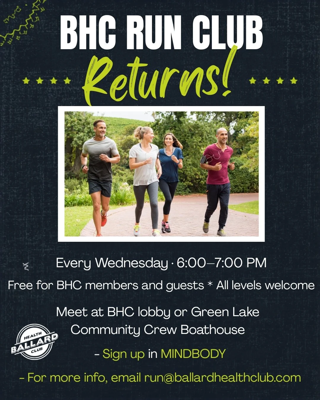👟 It's happening &mdash; BHC Run Club starts TOMORROW, Wednesday, May 6th!

Lace up and join Ally K. and your fellow BHC friends for fun, community-driven runs every Wednesday evening.

Whether you're a seasoned runner or just getting started, you b