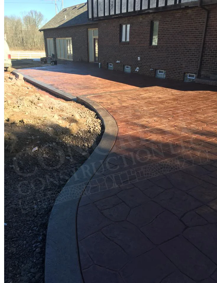 Stamped Patio completed at a Hubbard home