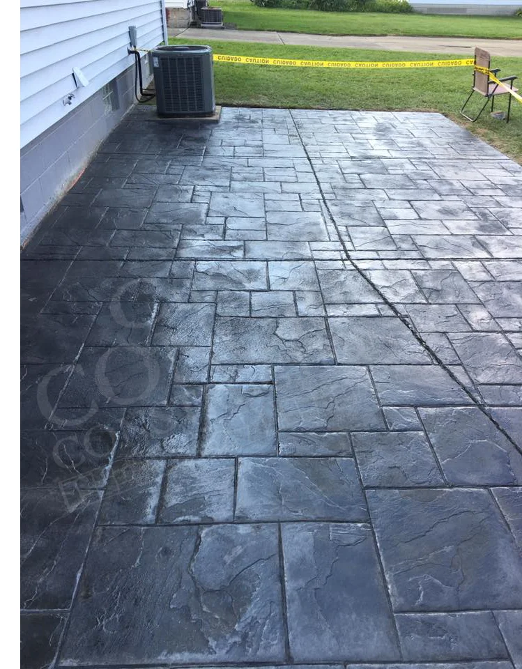 Stamped Patio completed at a Struthers home